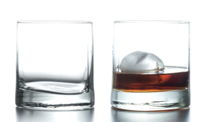 Crystal glass on a white background