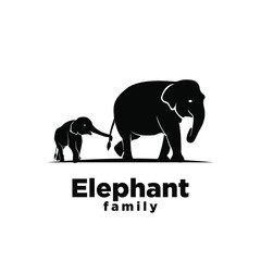 Elephant family black logo icon design vector illustration © Alpha Factory Std