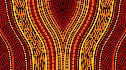 Illustration based on aboriginal style of seamless pattern background.