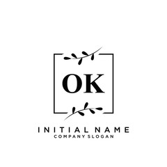 Letter OK Beauty Logo Template Vector