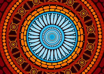 Illustration based on aboriginal style of background.