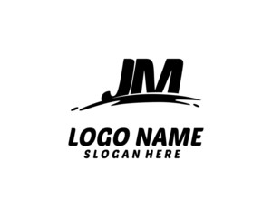 JM Initial with splash logo vector	