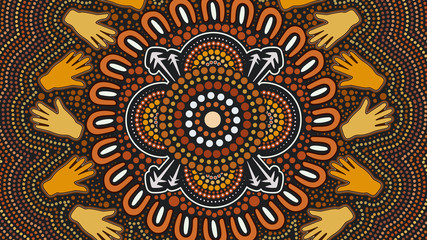 Illustration based on aboriginal style of background.