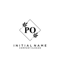 Letter PO Beauty Logo Template Vector
