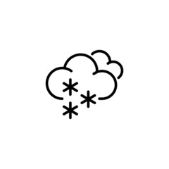 snow cloud line outline icon on white background