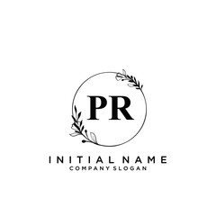 Letter PR Beauty Logo Template Vector