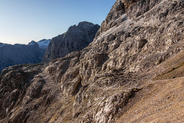 Trail towards Škrlatica mountain peak