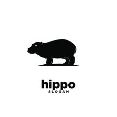 hippo logo icon design vector illustration