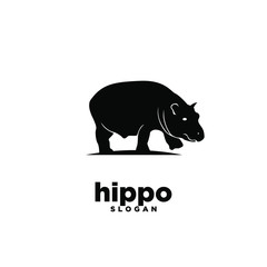 hippo logo icon design vector illustration