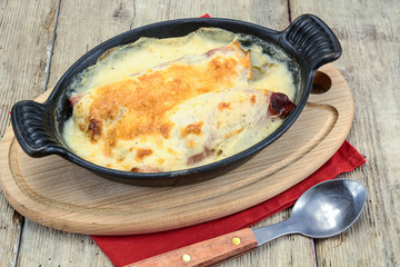 endive dish with ham au gratin