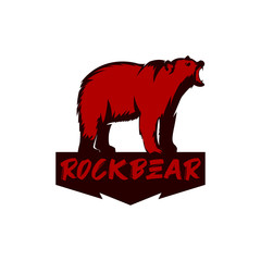 Obraz premium ROCK AND ANGRY BEAR CONCEPT - LOGO DESIGN
