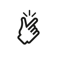 Hand gesture snapping fingers. Simple vector illustration