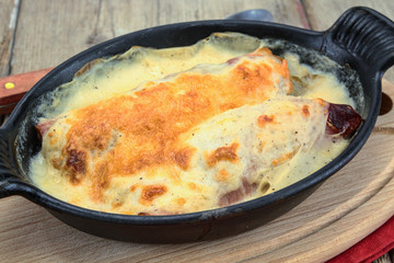 endive dish with ham au gratin