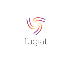 Abstract line spin logo icon design abstract modern minimal gradient style illustration. Shield swirl colorful vector emblem sign symbol mark logotype for white background