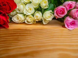 Roses in different colors for background use, festive
