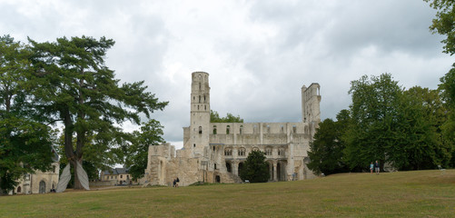the old abbey and Benedictine monastery at Jumieges in Normandy in France