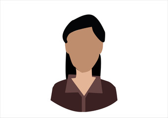Woman faceless profile icon white background