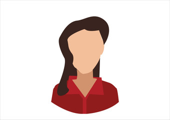 Woman faceless profile icon white background