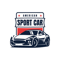 Sport car badge logo design vector illustration