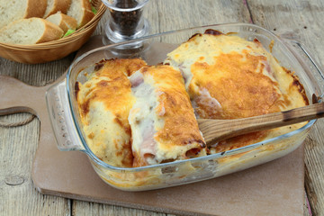 endive dish with ham au gratin