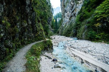 Martuljek waterfalls in the triglav national park in slovenia
