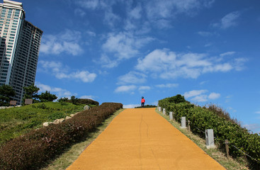 Track for sports in one of the parks Busan, South Korea
