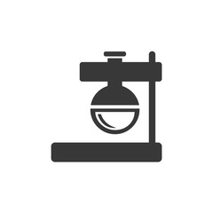 Florence flask. Flat icon. Pharmacy and science vector illustration