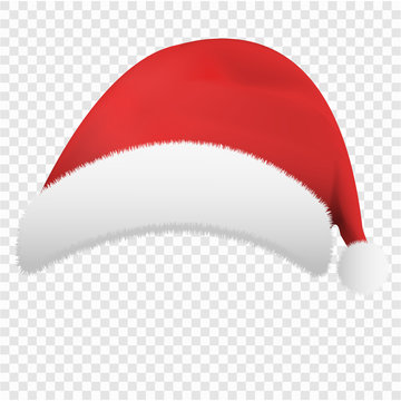 Santa hat isolated on transparent background.