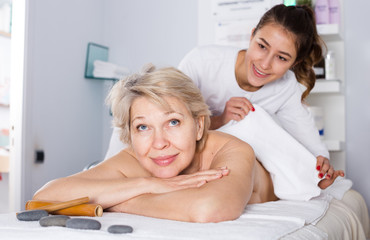 Mature woman having massage