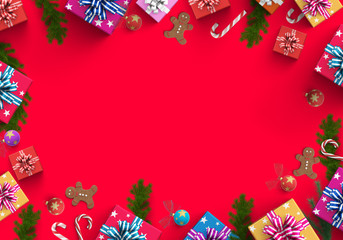 Merry Christmas and gift box background