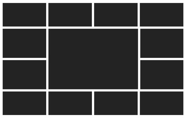 Templates collage thirteen frames photos. Poster frame mockup. Empty vector frames.