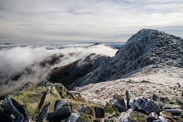 View from Chopok peak in Low Tatra Mountains to Dumbier peak