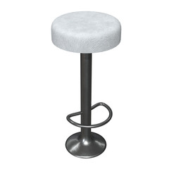 Retro vintage bar stool. High chair. Bar interior design. 3d render isolated on white background