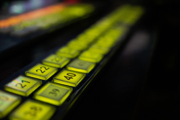 console buttons in a TV production room