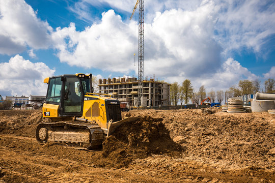 Bulldozer at construction site