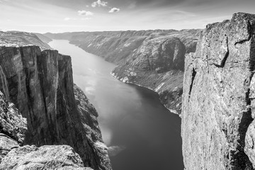 Kejrag Lysefjord View Black and White