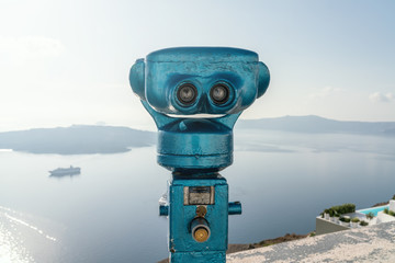 Old Binoculars Overviewing the Agean Sea