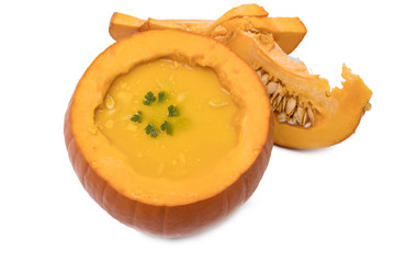 pumpkin cream isolated on white background