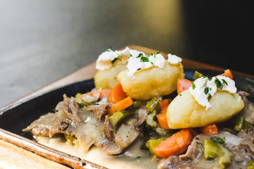 salad with seafood and vegetables