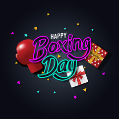 Boxing day typography background in black