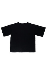 black t-shirt on white background