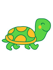 süße niedliche schildkröte panzertier glücklich gehen langsam laufen klein liebe leiblingstier panzer freundlich kind clipart comic cartoon