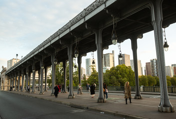 It is a bridge - Pont de Bir Hakeim at sunset in Paris 