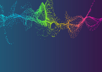 Abstract background with many particles. Optical illusion of movement.