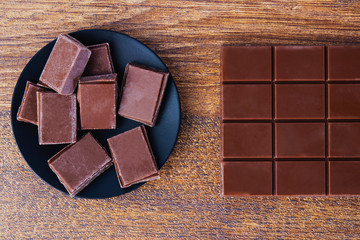 Pieces of chocolate.