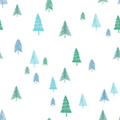 Obraz premium Seamless Pattern Of Winter Forest.