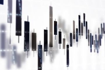 Stock Exchange  market graph analysis investment trading, Bullish point, Bearish point.
