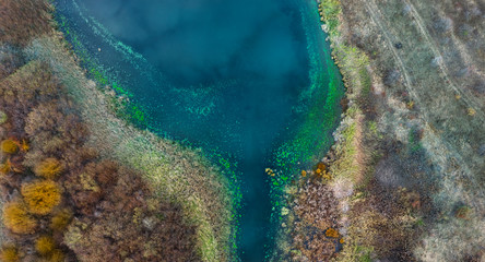 Declining water levels in freshwater due to global warming.