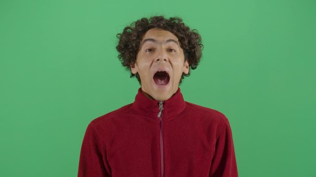 Adult Man Yawning Deeply