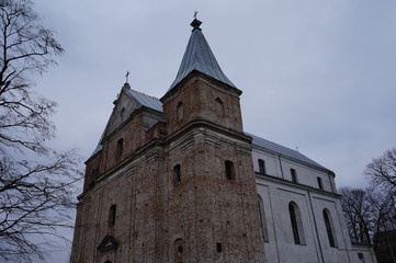 An old church portal decoration in Florence Italy